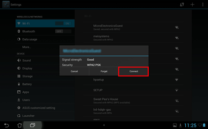 Android WiFi Settings, Password